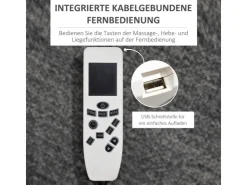 HOMCOM Massagesessel Kunstleder Stahl Schwarz 90L x 98B x 102H cm* Sessel