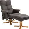 HOMCOM Massagesessel mit Fußhocker 145 Grad Neigbar Braun 80 x 86 x 99 cm* Sessel|Hocker