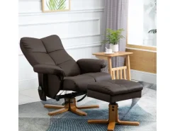 HOMCOM Massagesessel mit Fußhocker 145 Grad Neigbar Braun 80 x 86 x 99 cm* Sessel|Hocker