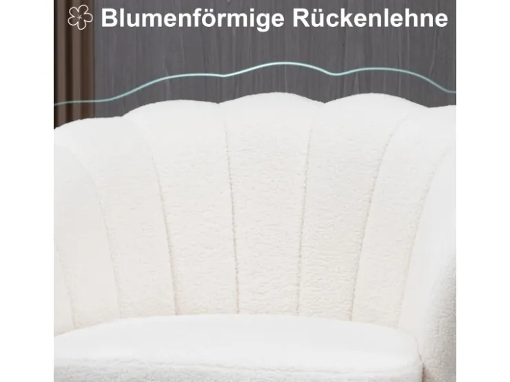 HOMCOM Polstersessel Polyester Schaumstoff Weiß 79L x 77B x 77H cm* Sessel