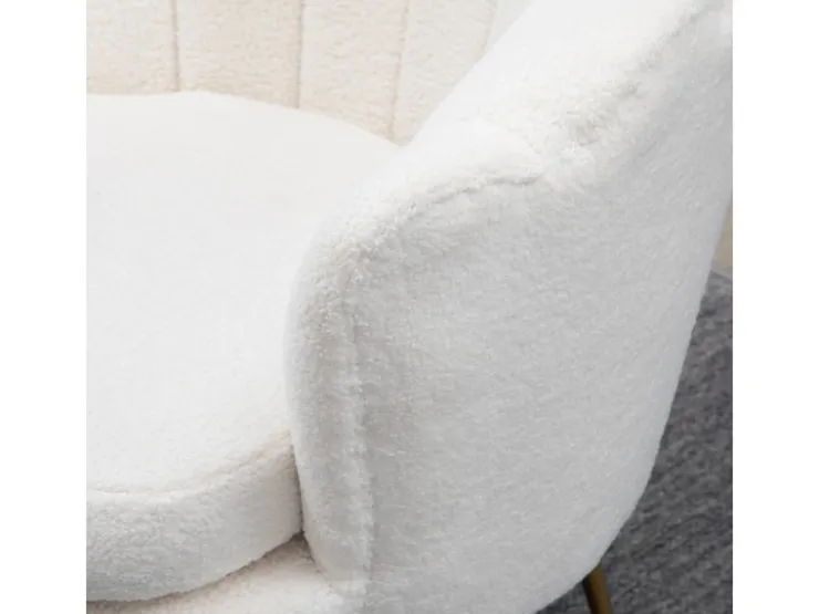 HOMCOM Polstersessel Polyester Schaumstoff Weiß 79L x 77B x 77H cm* Sessel