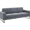 HOMCOM Polstersofa mit Kissen Armlehne Leinen 200 x 82 x 78 cm