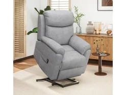HOMCOM Relaxsessel Elektrisch mit Aufstehhilfe 5 Massagemodi Liegefunktion für Wohnzimmer Grau* Sessel