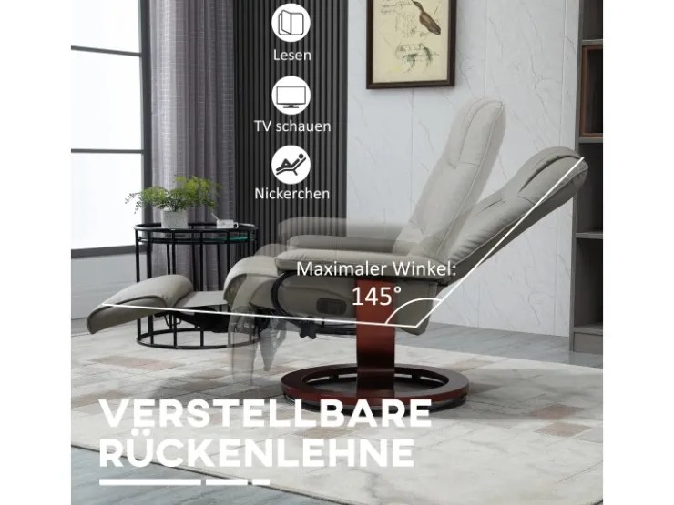 HOMCOM Relaxsessel Kunstleder Schaumstoff L78 x B87 x H100 cm* Sessel