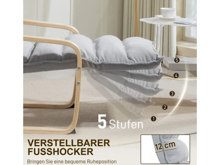 HOMCOM Relaxsessel Loungesessel Gepolstert Sessel mit Armlehne Lesesessel* Sessel
