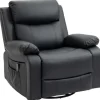 HOMCOM Relaxsessel mit Massagefunktion Elektrisch Kunstleder Schwarz