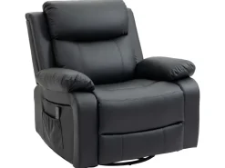 HOMCOM Relaxsessel mit Massagefunktion Elektrisch Kunstleder Schwarz