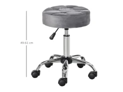 HOMCOM Salonstuhl mit Rädern Drehbar 35 x 35 x 49-61cm