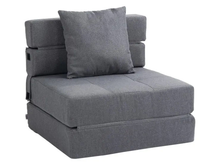 HOMCOM Schlafsessel Klappbar 2-in-1 mit Bettfunktion Kissen
