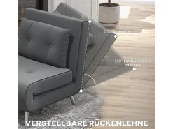 HOMCOM Schlafsessel mit Bettfunktion Kissen 77 x 88 x 83 cm