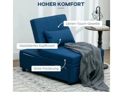 HOMCOM Schlafsessel Polyester Schaumstoff 65,5L x 104B x 81H cm