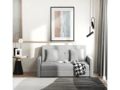 HOMCOM Schlafsofa 2-Sitzer mit Bettfunktion Rückenkissen 152 x 101 x 81cm* Sofas