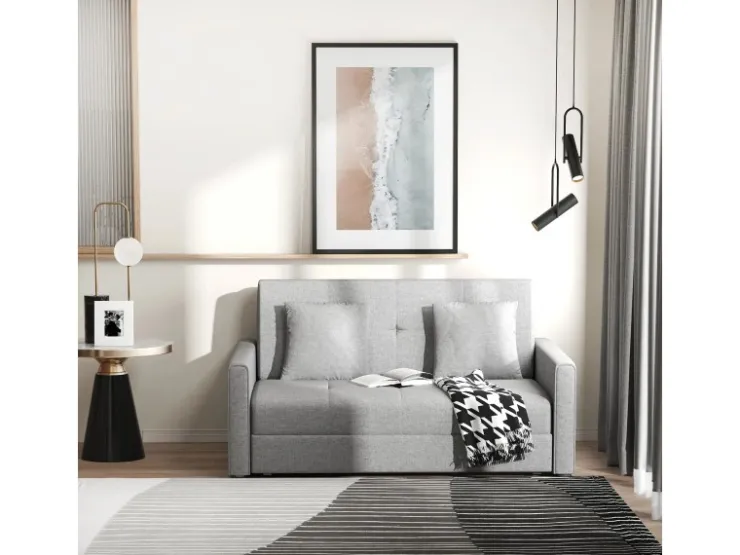 HOMCOM Schlafsofa 2-Sitzer mit Bettfunktion Rückenkissen 152 x 101 x 81cm* Sofas