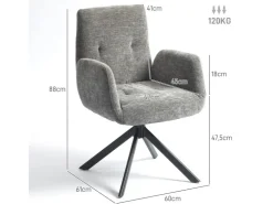 HOMCOM Sessel Drehbar Loungesessel mit Armlehne für Wohnzimmer Schlafzimmer Dunkelgrau