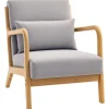 HOMCOM Sessel mit Armlehne Polyester Grau 61B x 78T x 76H cm* Kissen|Sessel