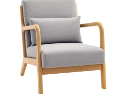 HOMCOM Sessel mit Armlehne Polyester Grau 61B x 78T x 76H cm* Kissen|Sessel