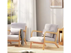 HOMCOM Sessel mit Armlehne Polyester Grau 61B x 78T x 76H cm* Kissen|Sessel