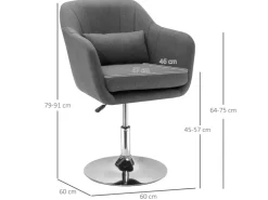 HOMCOM Sessel mit Armlehne Polyester 60B x 60T x 79-91H cm