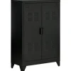 HOMCOM Sideboard mit 2 Verstellbaren Einlegeböden Schwarz 75 x 33 x 110 cm* Bücherregale