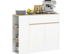 HOMCOM Sideboard Spanplatte MDF 105L x 30B x 81,5H cm Weiß* Aufbewahrung|Kommode