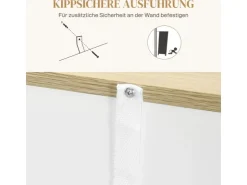 HOMCOM Sideboard Spanplatte MDF 105L x 30B x 81,5H cm Weiß* Aufbewahrung|Kommode