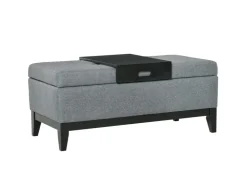 HOMCOM Sitzbank mit Stauraum Aufbewahrungsbox Dunkelgrau Schwarz 107 x 50 x 44cm* Sitzbänke