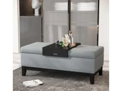 HOMCOM Sitzbank mit Stauraum Aufbewahrungsbox Dunkelgrau Schwarz 107 x 50 x 44cm* Sitzbänke