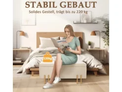 HOMCOM Sitzbank mit Stauraum Samt Holz 100L x 40B x 42H cm* Sitzbänke