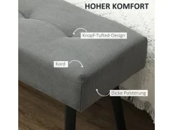 HOMCOM Sitzbank Polsterbank Cordbezug Getuftete Bettbank 100 x 36 x 45 cm