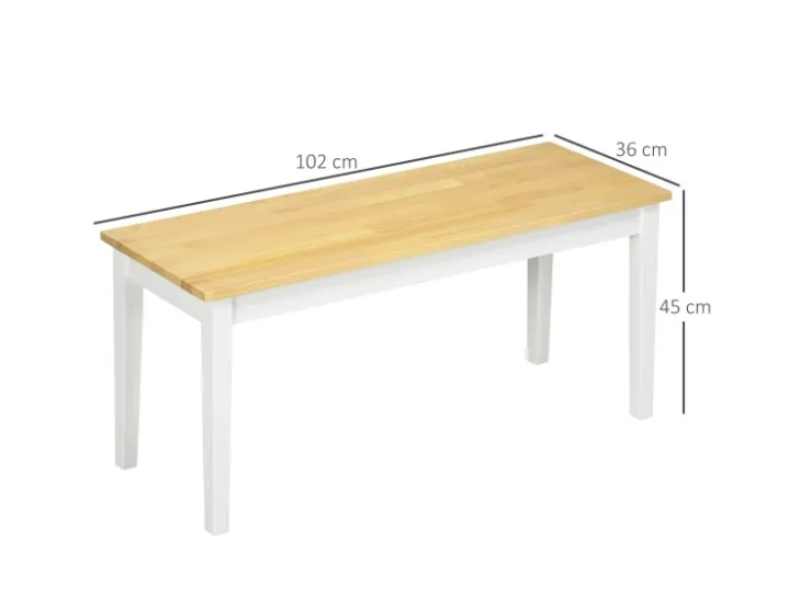 HOMCOM Sitzbank 2-Sitzer bis 220 kg Belastbar 102 x 36 x 45 cm* Sitzbänke