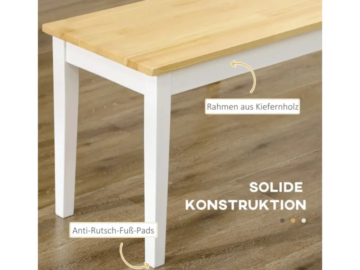 HOMCOM Sitzbank 2-Sitzer bis 220 kg Belastbar 102 x 36 x 45 cm* Sitzbänke