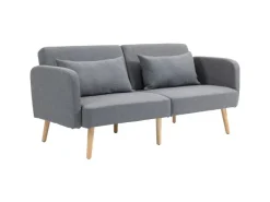 HOMCOM 2-Sitzer Klappbett mit Bettfunktion 2 Wurfkissen 170 x 83 x 80 cm* Kissen|Sofas