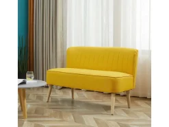HOMCOM 2-Sitzer Stoffsofa Holz Schaumstoff 117 x 56,5 x 77 cm* Sofas