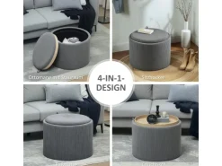 HOMCOM Sitzhocker mit Stauraum Hocker Polyester 56 x 56 x 42 cm* Hocker