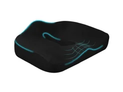 HOMCOM Sitzkissen Orthopädisches Polyester Schwarz 44L x 39B x 13H cm* Kissen