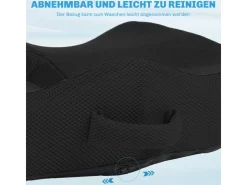 HOMCOM Sitzkissen Orthopädisches Polyester Schwarz 44L x 39B x 13H cm* Kissen