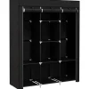 HOMCOM Stoffschrank mit Kleiderstange 8 Ebenen Faltbar Schwarz 125 x 43 x162,5cm