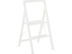 HOMCOM Trittleiter Aluminium 49,5L x 41,5B x 82,6H cm Weiß