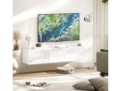 HOMCOM TV Schrank Hängend TV Board 140 cm für Fernseher Weiß* Regal Weiß
