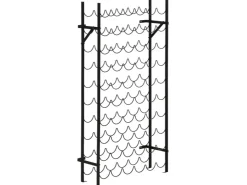 HOMCOM Weinregal Weinständer 60 Flaschen Wandbefestigung Metall Schwarz* Flaschenregale