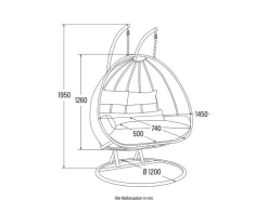 Home Deluxe Hängesessel Twin Polyrattan* Kissen