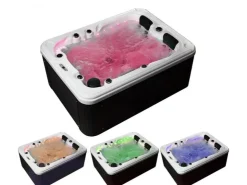Home Deluxe Outdoor Whirlpool Beach Pure 210 x 155 x 83 cm Dunkelgrau-Weiß* Insektenschutz