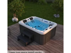 Home Deluxe Outdoor Whirlpool Beach Pure 210 x 155 x 83 cm Dunkelgrau-Weiß* Insektenschutz