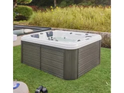 Home Deluxe Outdoor Whirlpool Beach Pure 210 x 155 x 83 cm Dunkelgrau-Weiß* Insektenschutz