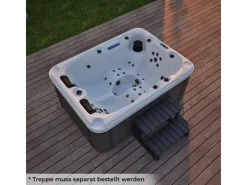 Home Deluxe Outdoor Whirlpool Beach Pure 210 x 155 x 83 cm Dunkelgrau-Weiß* Insektenschutz