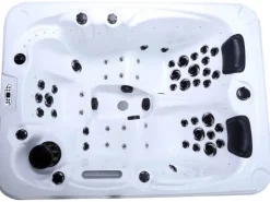 Home Deluxe Outdoor Whirlpool Beach Pure 210 x 155 x 83 cm Dunkelgrau-Weiß* Insektenschutz