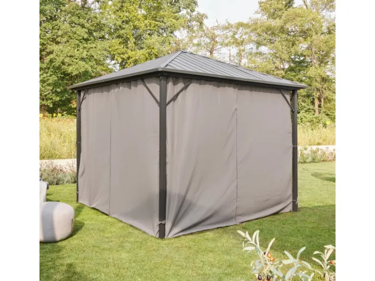 Home Deluxe Pavillon Azur 270 cm x 270 cm x 200 cm Solar-LED-Beleuchtung* Insektenschutz