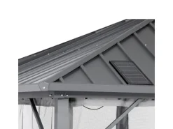 Home Deluxe Pavillon Azur 270 cm x 270 cm x 200 cm Solar-LED-Beleuchtung* Insektenschutz
