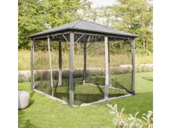 Home Deluxe Pavillon Azur 270 cm x 270 cm x 200 cm Solar-LED-Beleuchtung* Insektenschutz