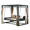 Home Deluxe Pavillon Provence 236 cm x 180 cm x 210 cm mit Gartenliege* Sitzbänke